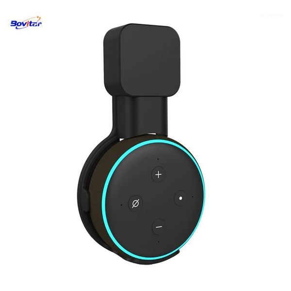 

bovitar outlet wall mount holder for echo dot 3 space-saving stand for smart home speakers with cord arrangement1