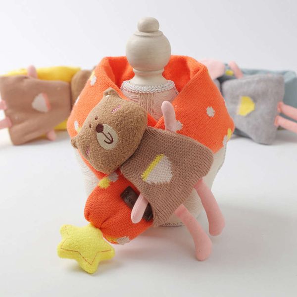 

old knitting 1-6 years children's scarf wool cute cartoon warm neck children autumn and winter vb7g, Red;brown