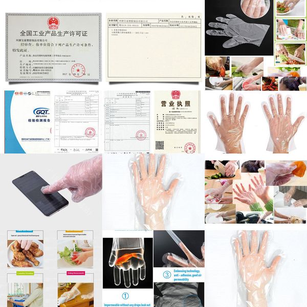 

factoryyhxzin clear pe disposable stock grade household plastic food prep polyethylene work gloves for cooking cleaningo