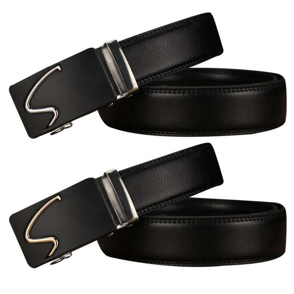 

designer for men automatic metal belt male british style mens genuine leather belts, Black;brown
