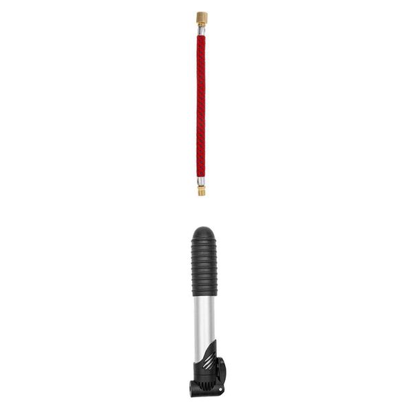 

bike mtb pump extension hose +mini pump inflator tyre tire pressure gauge
