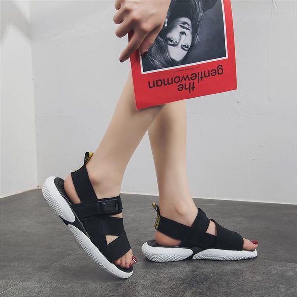 

2020 женщины спорт сандалии flat summer платформа open toe открытый пляж сандалии женский walking дамы комфорт повседневная обувь, Black