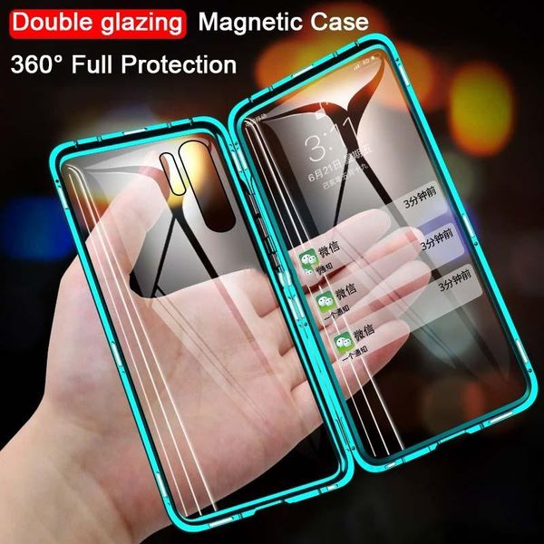 

magnetic metal case for samsung galaxy s20 ultra s10 s9 s8 plus double side glass case for a51 a71 a50 a70 note h sqcbwa