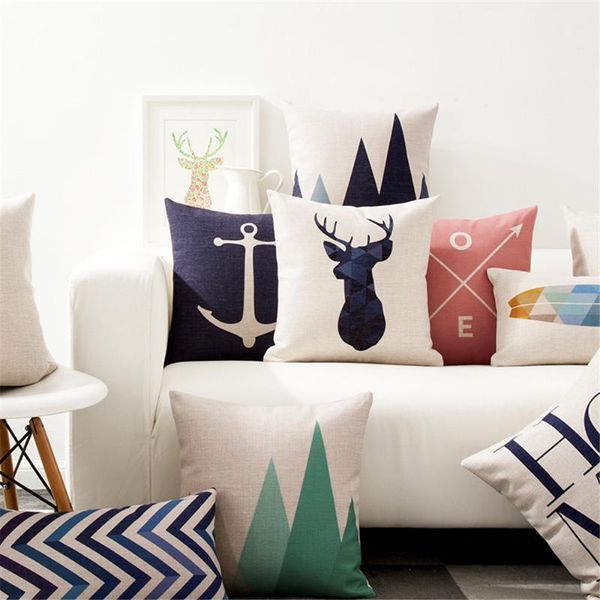 

decorative throw pillow case cover geometry animals cushion cover geometric letter funda cojines for sofa home 45x45cm1