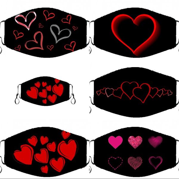 

pluggable face mask breathing protect heart shaped printing shiny no filter fashion accesories mouth masks christmas 3 5hm k2