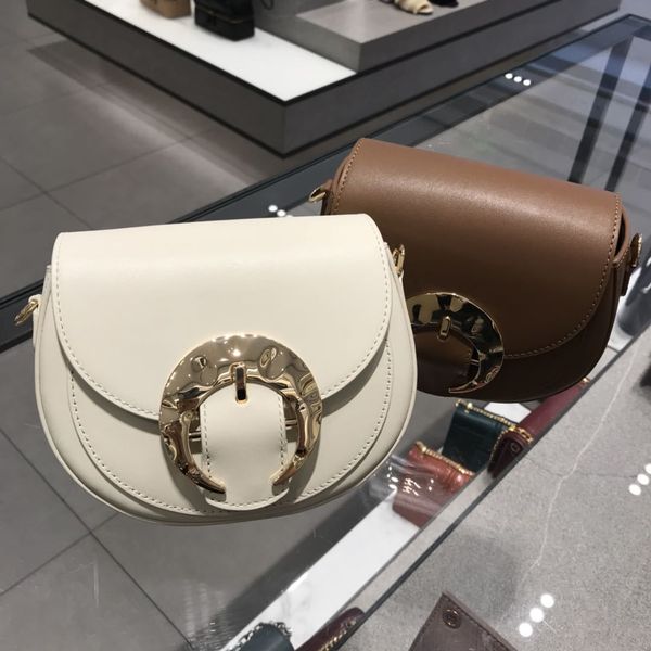 

women's saddle square new small ck metal crescent saddle bag sl2-80270509 solid color commuting single shoulder small square bag fashio