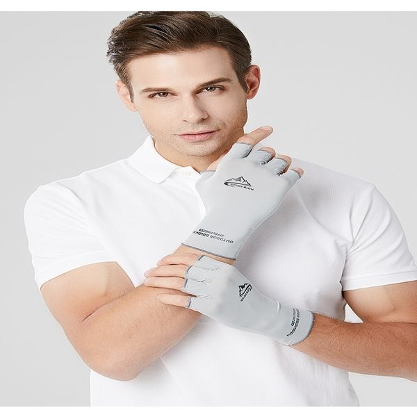 

half finger non-slip ladies men summer sports gloves, Blue;gray