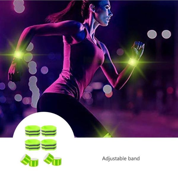 

8 pcs reflective bands high visibility running gear for wrist arm ankle (green) kg-209, Black;gray