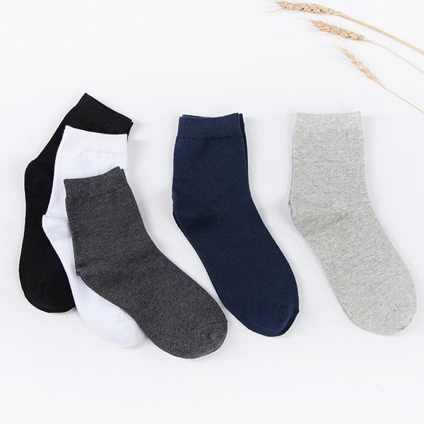 

new autumn and winter socks men's tube socks solid color sports cotton men's factory direct sales1, Black
