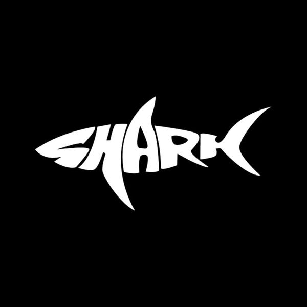 

12.5cm*6cm shark written words fashion vinyl car sticker decal black silver accessories c11-0405