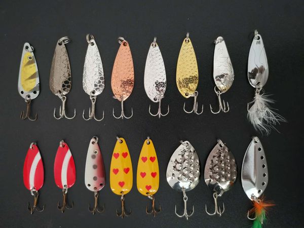

wholesale 30pcs fishing spoons lures kit crankbait spoon bass trout walleye 3.5-9g/6.5cm mixed colours
