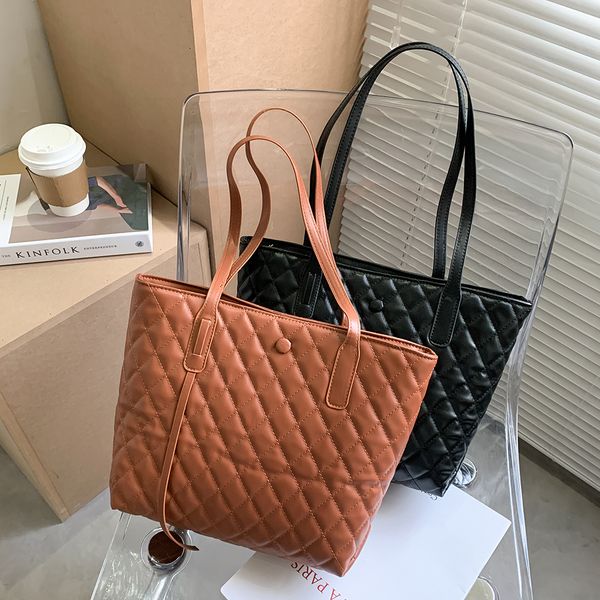 

women fashion exquisite shopping bag casual leather shoulder totes lattice pattern women big capacity handle bags c1223, Black;red
