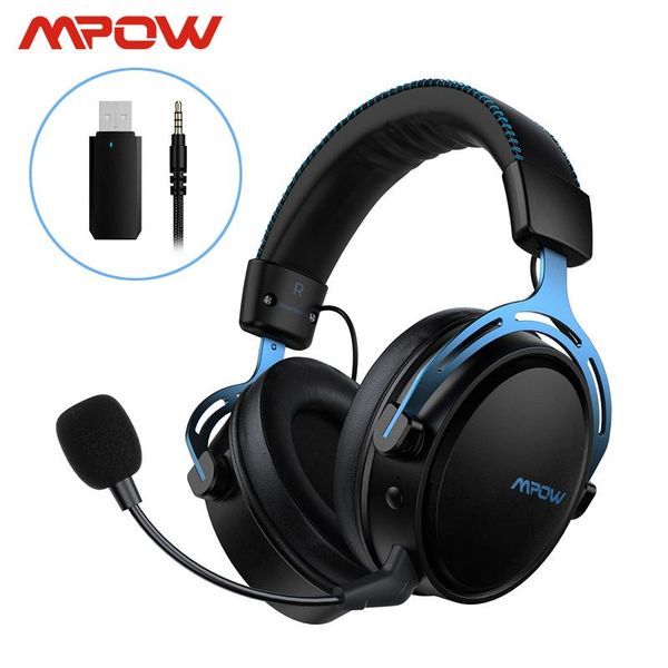 

headphones & earphones mpow air wireless/wired stereo gaming headset for ps4 pc xbox one 17h playtime headphone with mic usb transmitter mem