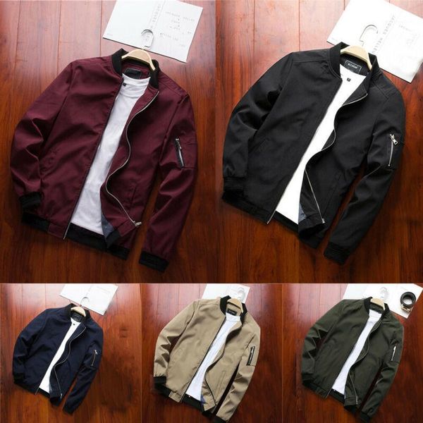 

new fashion men casual jacket warm winter long sleeve baseball coat slim zipper outwear overcoat plus size1, Black;brown