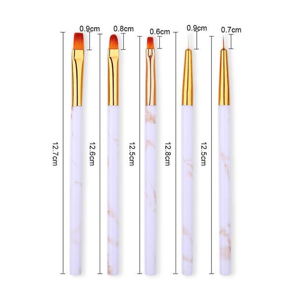 

5 pcs/set liner painting brush uv gel drawing brush pen liner brushes acrylic pens marble handle diy nail a wmtywq