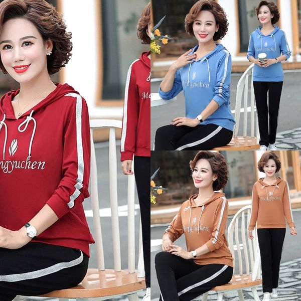 

fgvam autumn new big size sports suit for and and sportswear women autumn new sportswear elderly big size sports suit for middle-aged middle, Gray