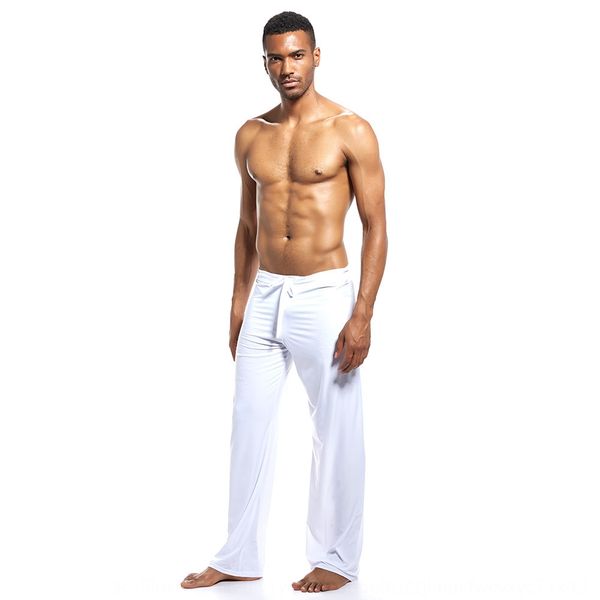 

new style men's loose home pajamas lace up pants comfortable home fitness yoga casual wide leg pajamas 4ifol, Blue