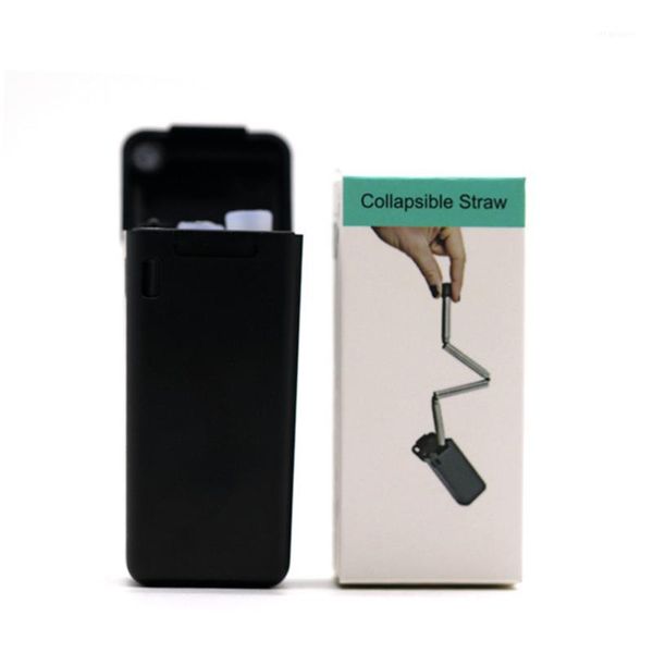 

reusable stainless steel straw collapsiblei silicone drinking straws household kitchen bar accessories1
