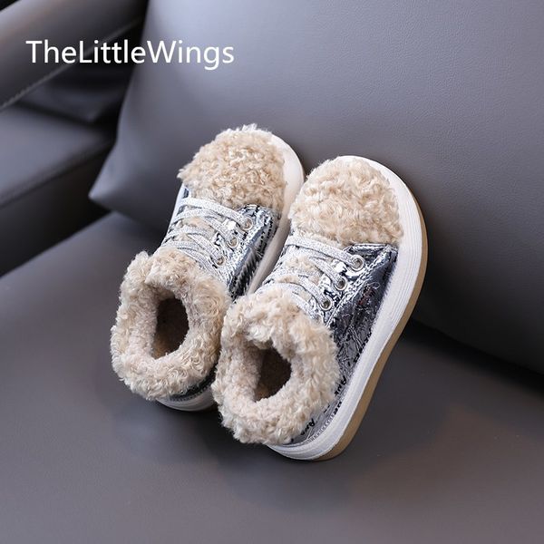 

children's winter 2020 new girls' cotton keep warm soft sole korean fashion boys' wool casual shoes 1-3 years old, Black;red