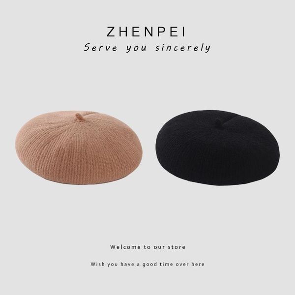 

berets pure color joker knitting czapka dla dziewczynki chapeau femme gorros mujer boina masculina sombrero, Blue;gray