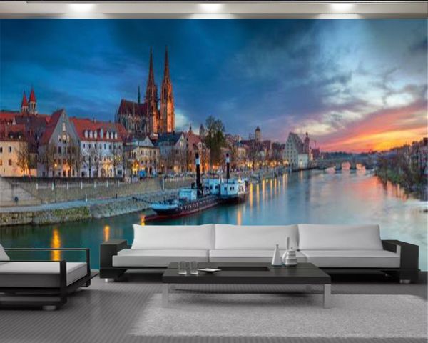 

classic 3d wallpaper european countryside landscape oil painting wallpaper romantic landscape decorative 3d mural wallpaper