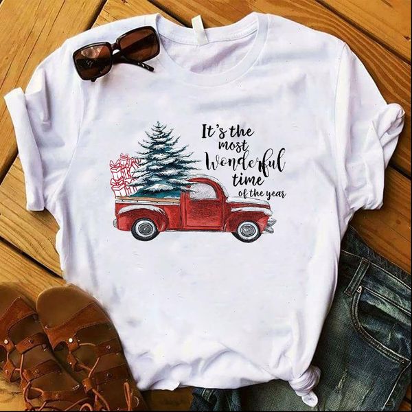 

women car gift tree wonderful time ladies merry christmas womens clothes female clothing t shirt graphic t shirt t shirts, White