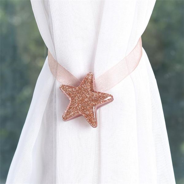 

1pcs star shape magnet curtain buckle magnetic curtains tieback holder window curtain clip holder strap accessories home decor h wmteta