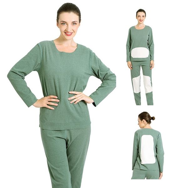 

Seamless Thermal Underwear Set Women Plus Size Warm Long Johns Pajamas Sleepwear Ultra-fine Velvet Silk Patch Heating Underwear, Green