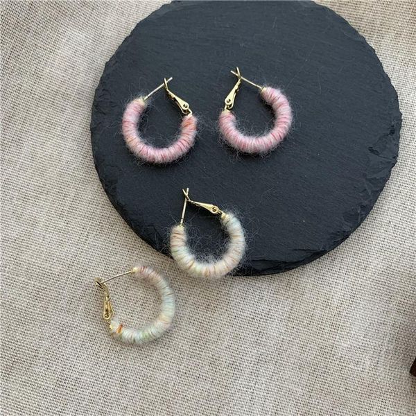 

orgin summer korean fashion c shape plush hoop earrings for women minimalist geometrical wedding gifts earrings jewelry hot, Golden;silver