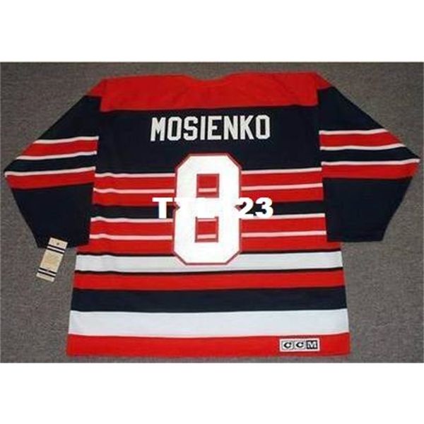 

mens #8 bill mosienko chicago blackhawks 1940's ccm vintage retro hockey jersey or custom any name or number retro jersey, Black