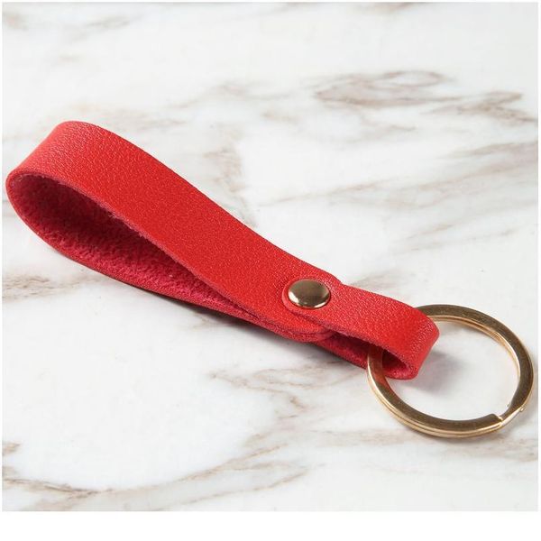 

korean men's wear belt waist hanging car leather keychain single ring keychains cute pu wallet key rope key chain jllqpe