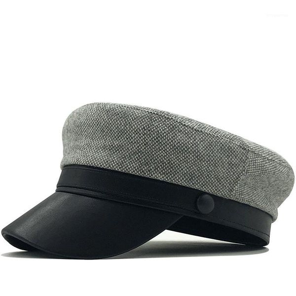 

simple wool women beret autumn winter octagonal cap hats stylish artist painter newsboy caps black grey girl beret hats1, Blue;gray