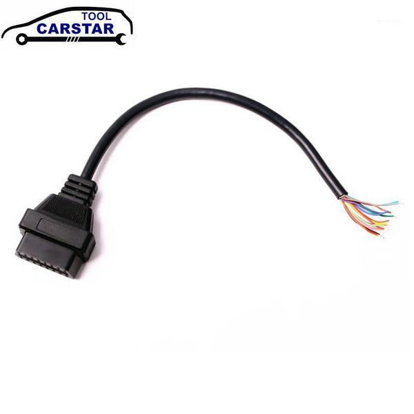 

50pcs/lot obd2 16pin male plug connector for elm327 extension adapter obd cable obdii 16 pin obd 2 adaptor opening female cable1