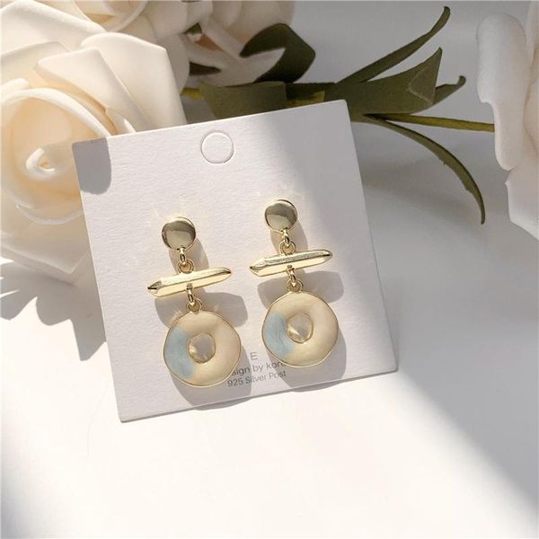 

yangliujia accessories colours lovely and sweet cream donuts stud earrings senior contracted earrings female jewelry gifts, Golden;silver