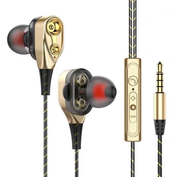 

dual-dynamic quad-core 3.5mm noise isolation sport in-ear earphone with mic and subwoofer earphone for universal mobile phone1