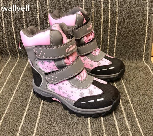 

wallvell wool girls snow boots children boots waterproof outdoor, Black;grey