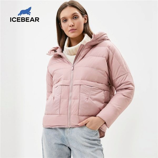 

icebear 2020 new winter women's down jacket female parka women's jacket high-quality women's clothing lj201128, Black