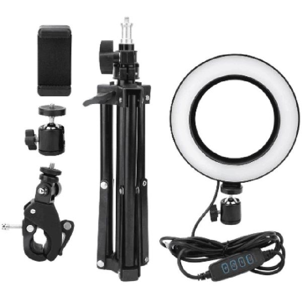 

led selfie ring fill light 6 inch dimmable camera phone 16cm ring lamp with stand tripod for makeup video live studio