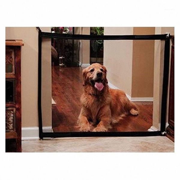 

kennels & pens magic dog gate mesh pet fence barrier folding safe guard indoor outdoor puppy separation protect enclosure supplies1
