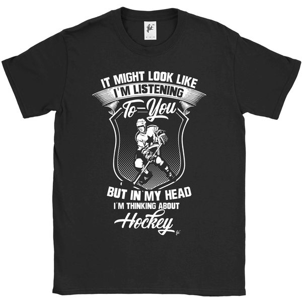 

men fashion look like i'm listening but i'm thinking about hockeier mens t-shirt tee shirt sport hooded sweatshirt hoodie