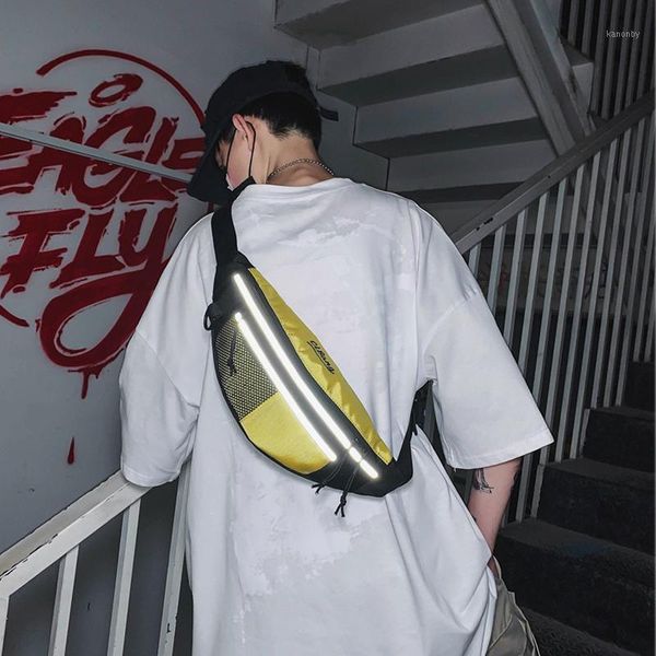 

2021 new waist bag belt bag reflective waterproof banana fashion shoulder bags travel phone pouch crossbody chest pack1
