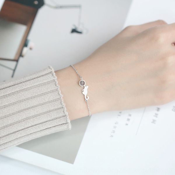 

cute cat moonstone bracelet bracelet cat gift for women korean version simple gift for students' girlfriends gpq9g, Golden;silver