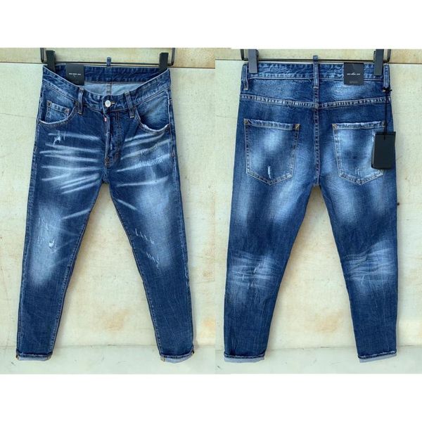 

dsenqi new men jeans разорвал джинсы брюки biker toolwwear человек штаны 016, Blue