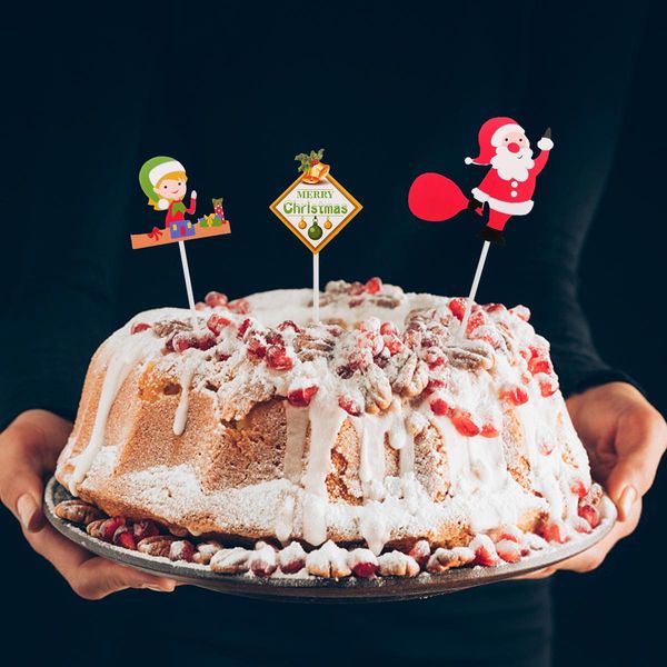 

40 шт рождество санта клаус десерт торт toppers прекрасный изысканный многоразовый практические десерт топпер торт toppers sqcres ppshop01