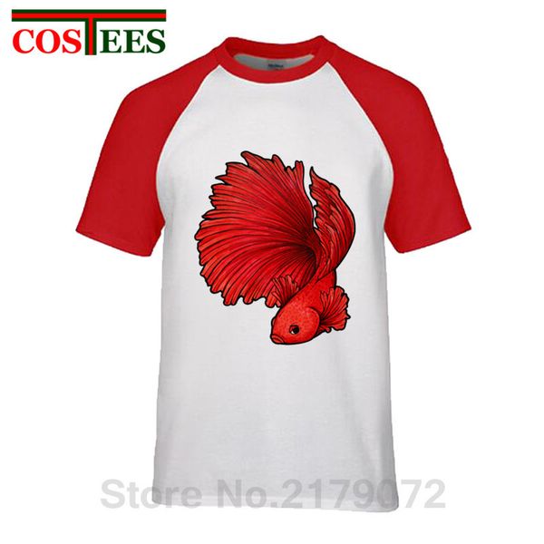 

red betta splendens betta fish fighting fish ornamental fish lovers gift tshirt camiseta sport hooded sweatshirt hoodie men t shirt
