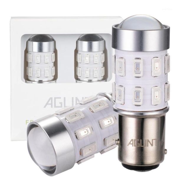 

aglint 2pcs bay15d 1157 led car bulbs high power 24 smd 5730 chips for auto car external light brake light lamps red 12v 24v1