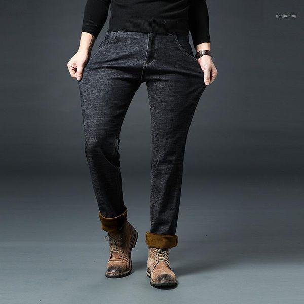 

men's plush jeans thickened plus size1, Blue