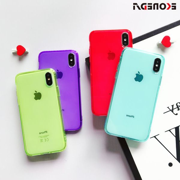 

phone se 2020 candy color clear soft tpu transparent cover for iphone 11 pro 8 x xr xs max 7 8plus case shell