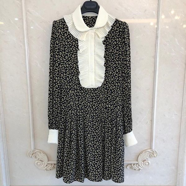 

women elegant mini dress autumn party long sleeve dresses new fashion women print dress1, Black;gray