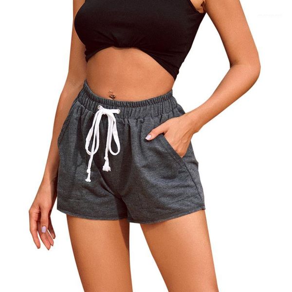 

casual women home shorts loose dark gary colour short pant high waist elastic bandage ladies comfortable sleep shorts1, Black;red